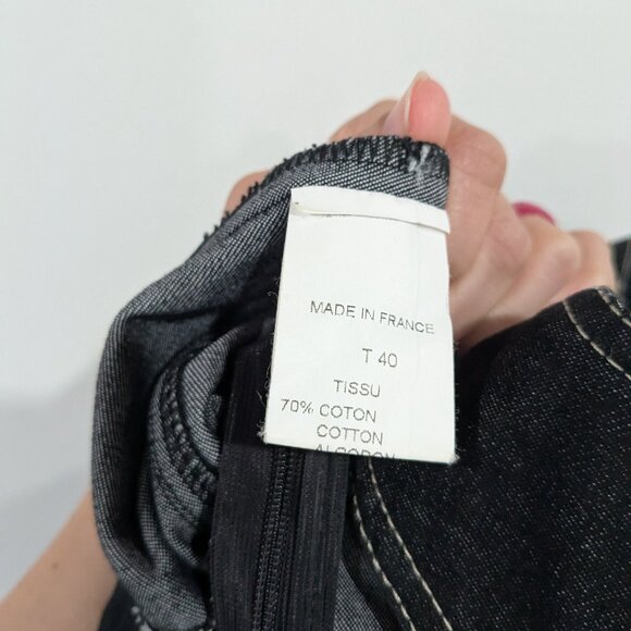 Caroll Stretch Denim Jumper Black EU Size 40 US Size 8 - Picture 5 of 6